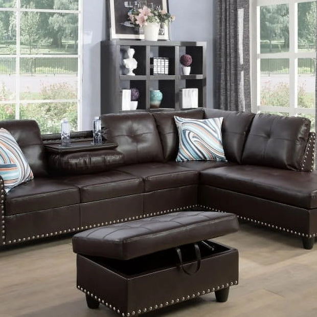 F09916B PU Sectional + Ottoman Set