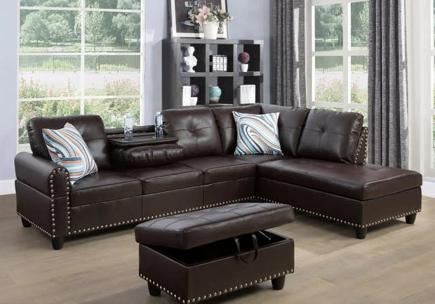 F09916B PU Sectional + Ottoman Set