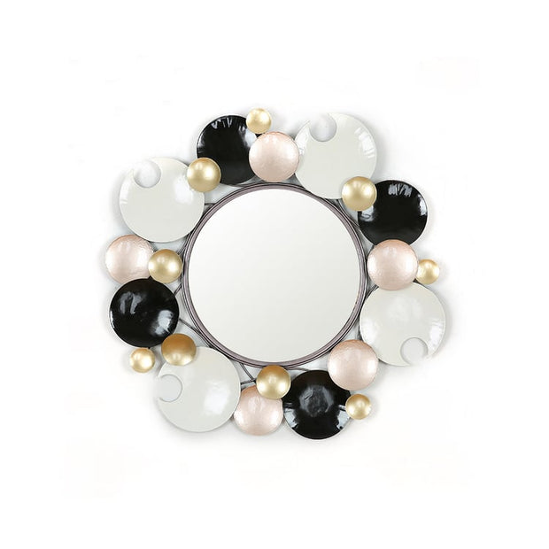 Modern 3D Round Plates Overlapping Metal Wall Mirror