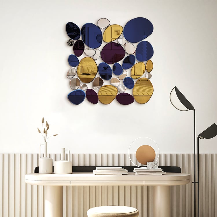 Abstract Irregular Colorful Pebble Wall Mirror