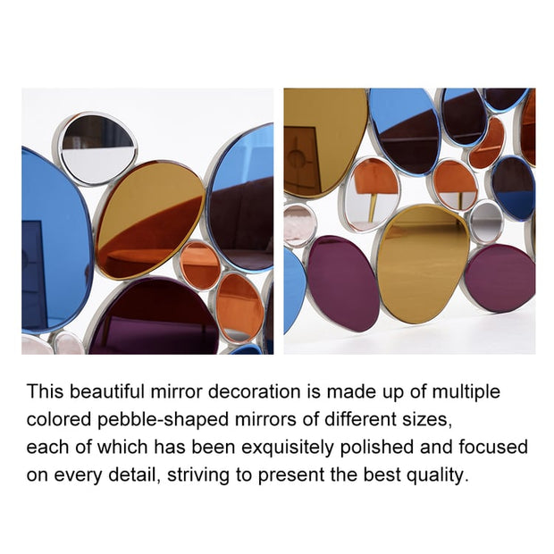 Abstract Irregular Colorful Pebble Wall Mirror