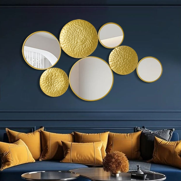 Wall Decorative Mirror Set Creative Round Mirror Wall Hanging Decoration