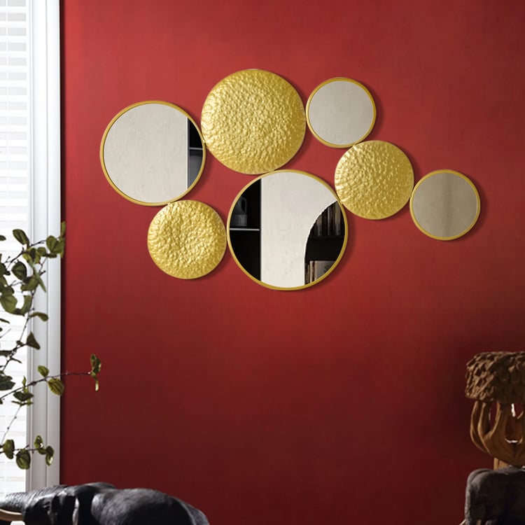 Wall Decorative Mirror Set Creative Round Mirror Wall Hanging Decoration