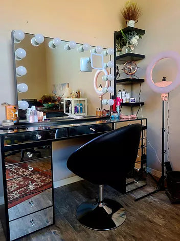 SlayStation Pro 2.0 Mirrored Tabletop + Vanity Mirror + 5 Drawer Units Bundle