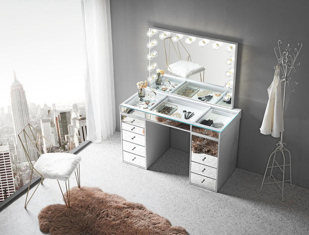 SLAYSTATION WHITE PLUS 2.0 MESA CON ESPEJO + ESPEJO DE CORTESÍA