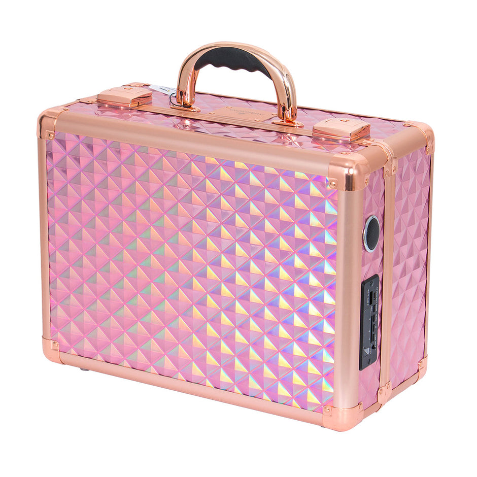 SlayCase 3.0 Vanity Travel Case Rose Gold Mermaid Studded