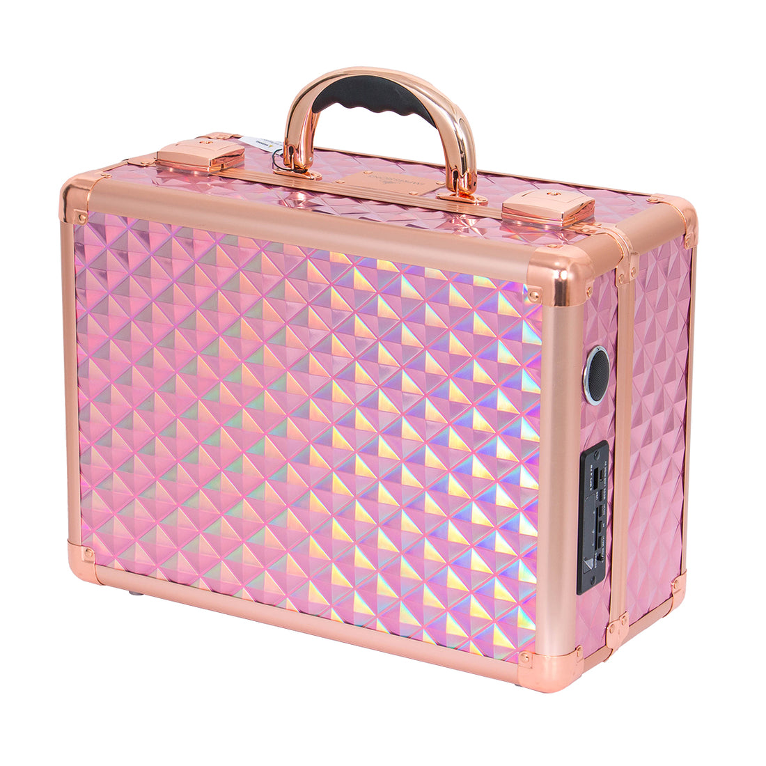 SlayCase 3.0 Vanity Travel Case Rose Gold Mermaid Studded