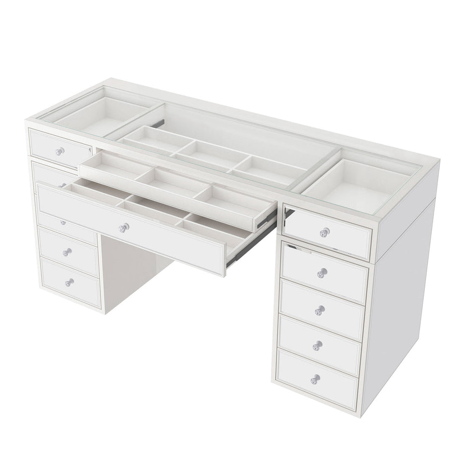 SlayStation Luxe Premium Mirrored Vanity Table
