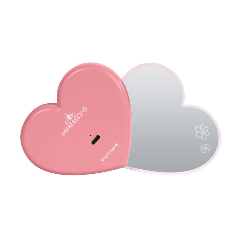 Peanuts Snoopy Swivel Heart Bow LED Compact Mirror