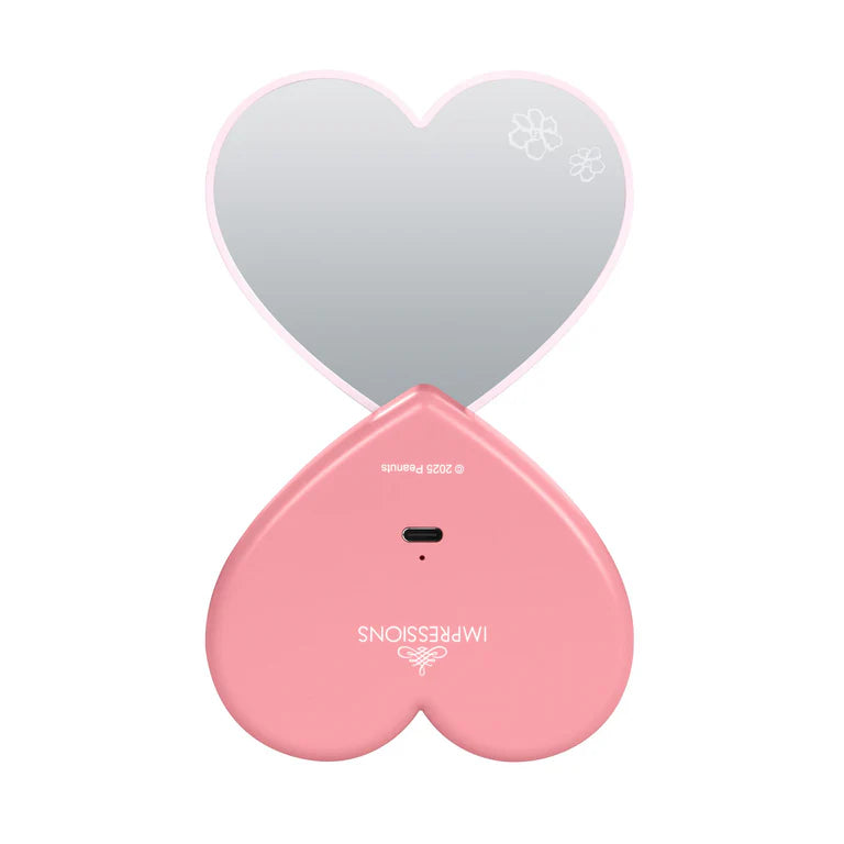 Peanuts Snoopy Swivel Heart Bow LED Compact Mirror