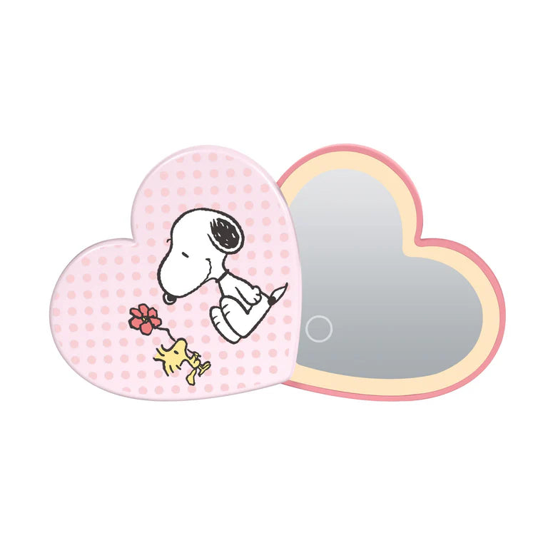 Peanuts Snoopy Swivel Heart Bow LED Compact Mirror