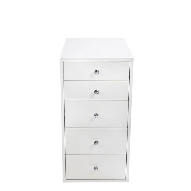 SlayStation 5-Drawer Makeup Vanity White Storage Unit