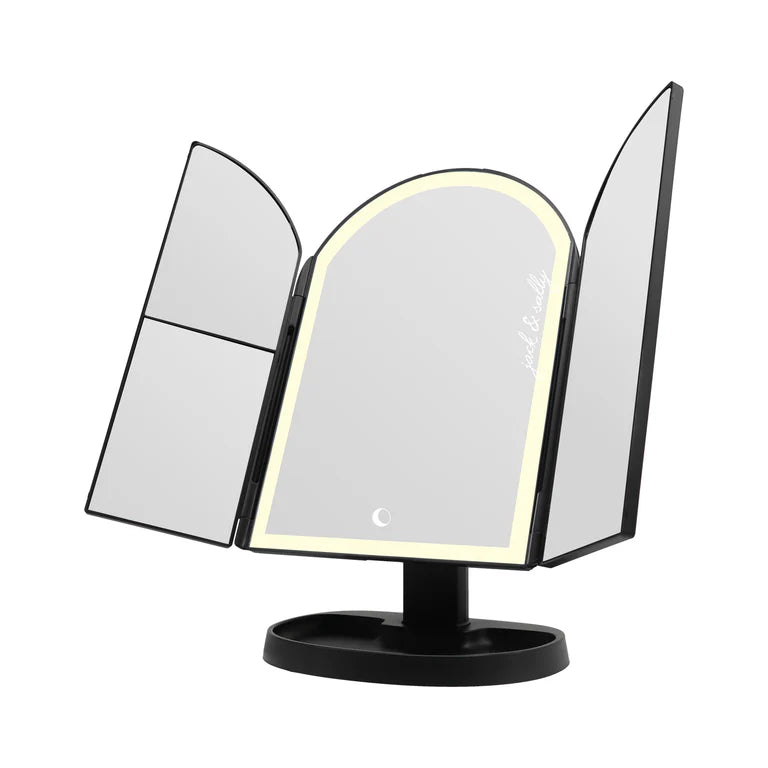 Jack Skellington & Sally Arch Trifold LED Makeup Mirror