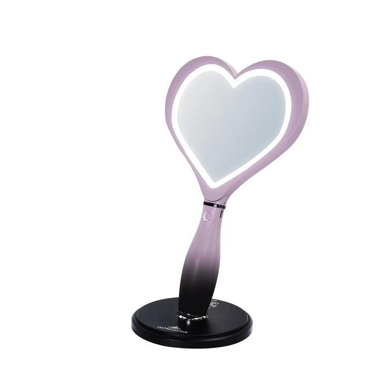 Jack Skellington & Sally LED Heart Handheld Makeup Mirror with Standing Base