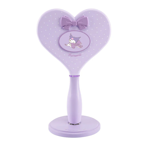 Kuromi™ "Lovely Ribbon" Heart Handheld Makeup Mirror with Standing Base