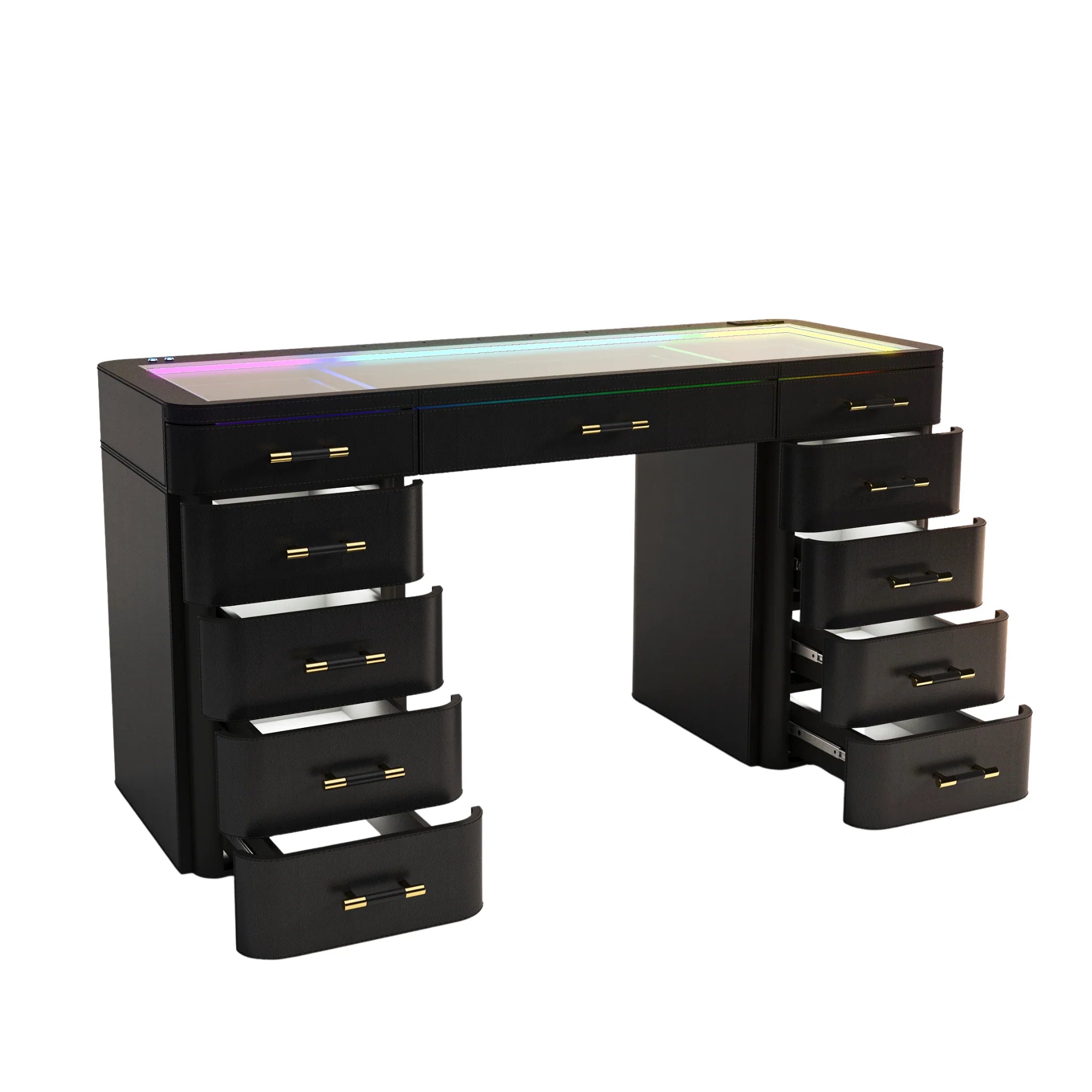 SlayStation Maison Premium Vanity Table w/ RGB Light + Vanity Mirror Bundle