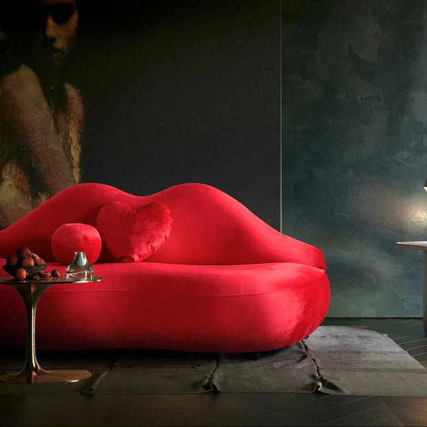 Lips Velvet Loveseat 81"