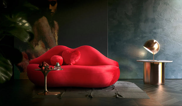 Lips Velvet Loveseat 81"