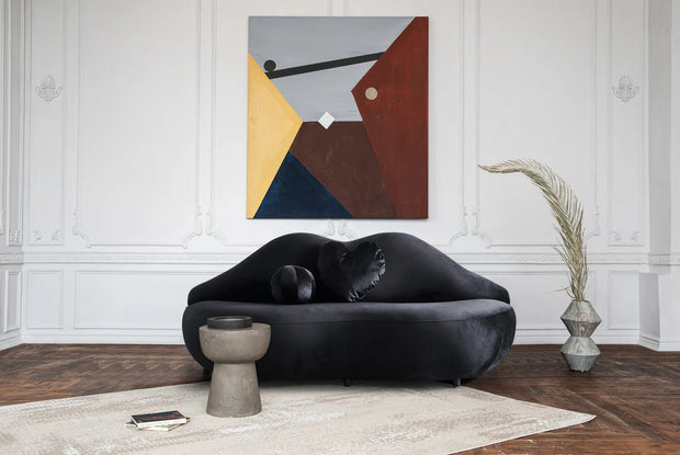 Lips Velvet Loveseat 81"