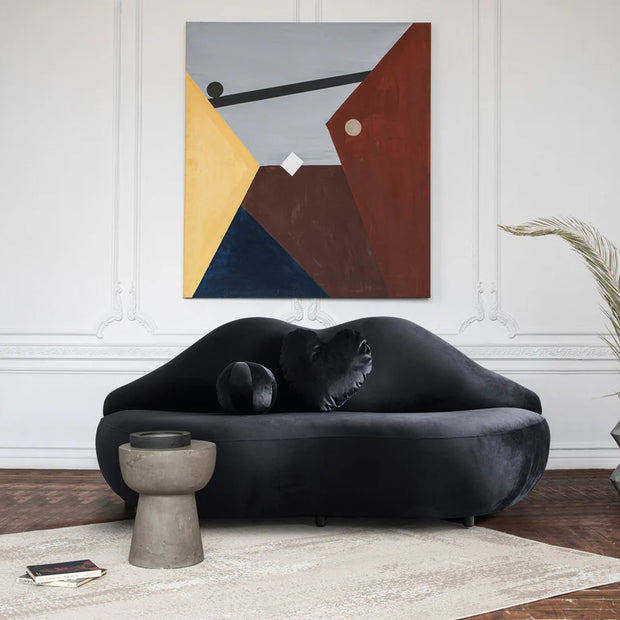 Lips Velvet Loveseat 81"