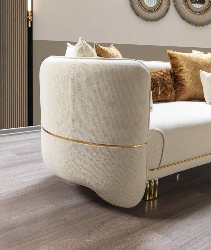Helena Ivory Velvet Sofa 94
