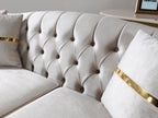 Milena Ivory Velvet Sofa 93