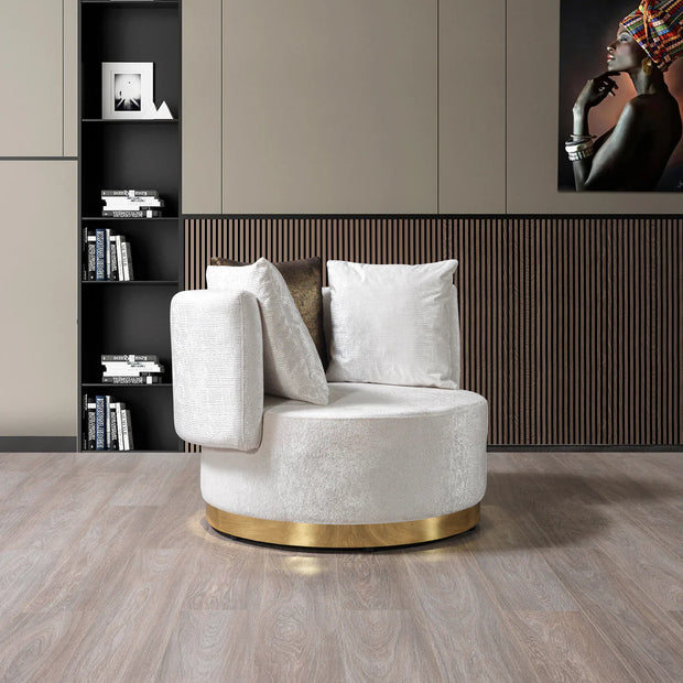 Michelle Ivory Velvet Chair