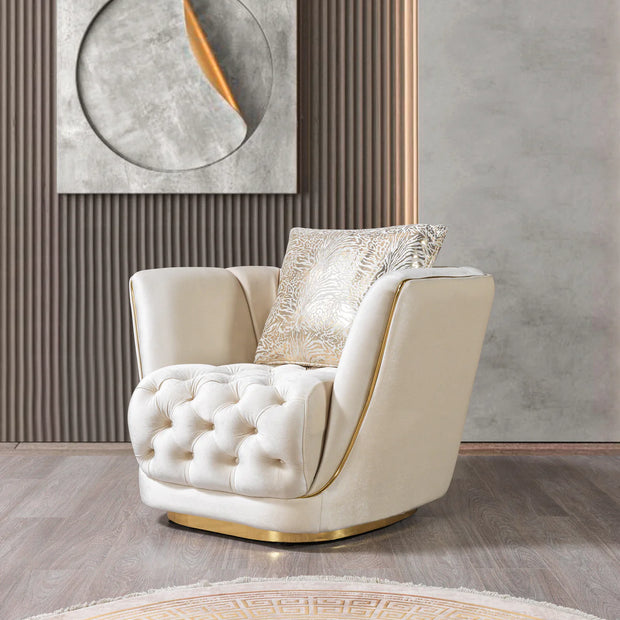Daphne Ivory Velvet Chair