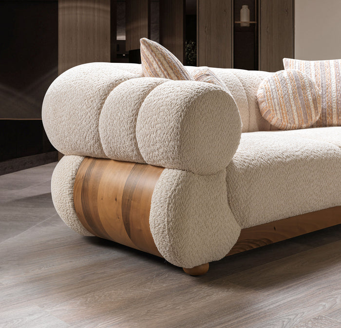 Destina Ivory Boucle Sofa 96