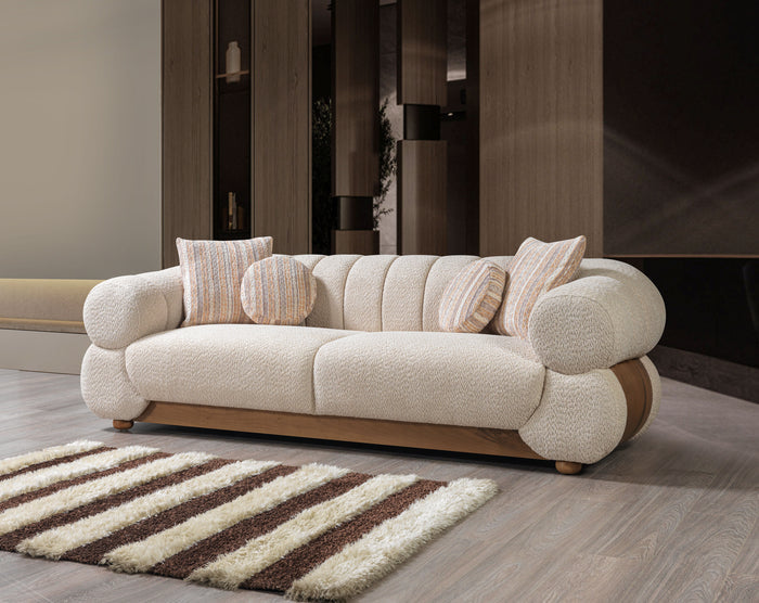 Destina Ivory Boucle Sofa 96