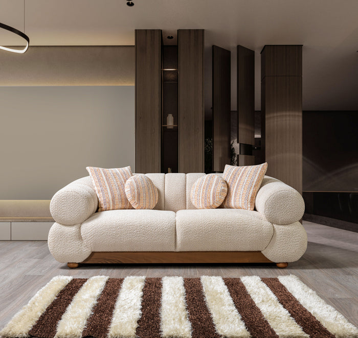 Destina Ivory Boucle Sofa 96