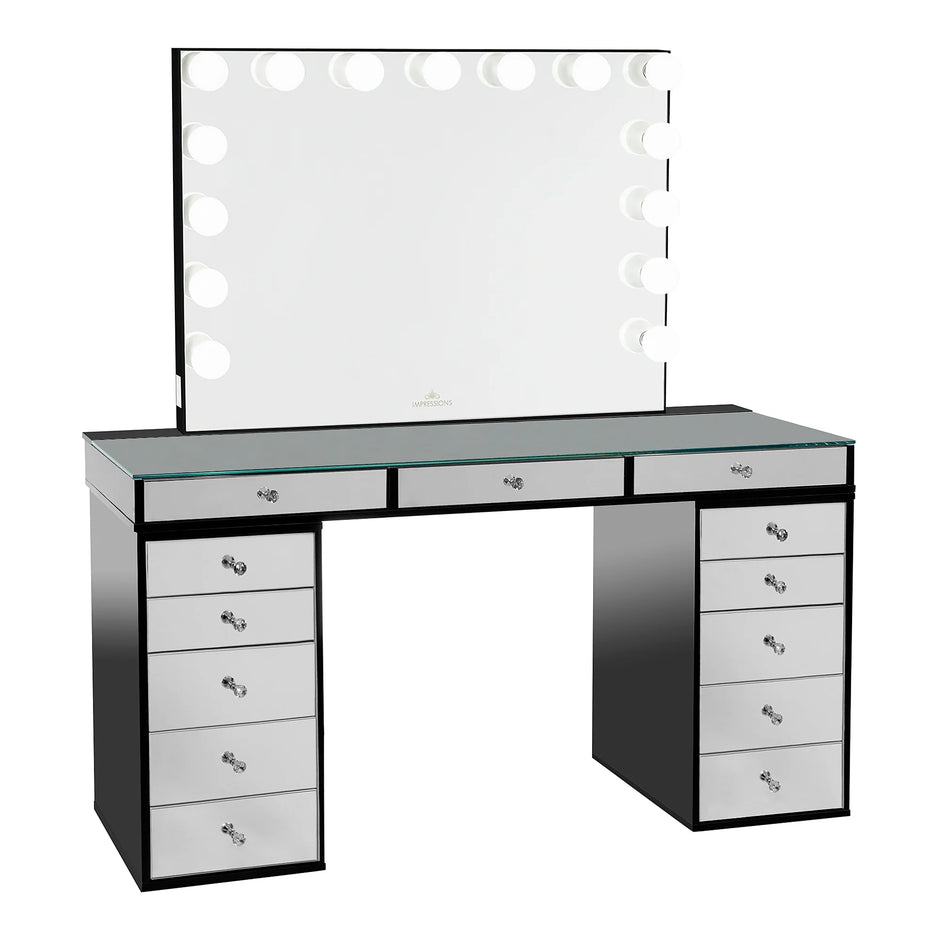 SlayStation Pro 2.0 Mirrored Tabletop + Vanity Mirror + 5 Drawer Units Bundle