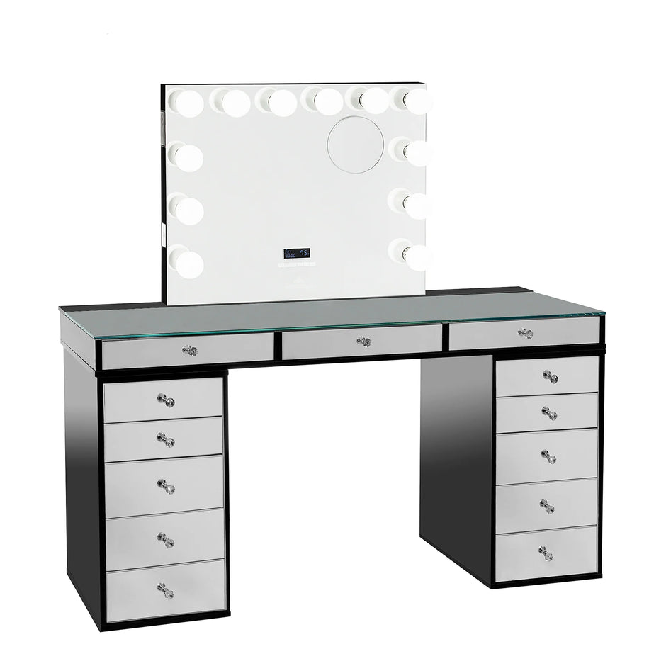 SlayStation Pro 2.0 Mirrored Tabletop + Vanity Mirror + 5 Drawer Units Bundle