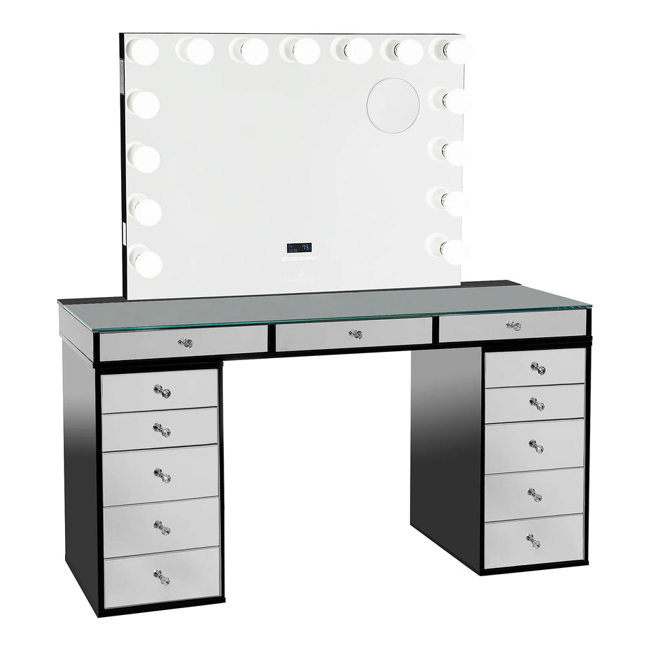 SlayStation Pro 2.0 Mirrored Tabletop + Vanity Mirror + 5 Drawer Units Bundle