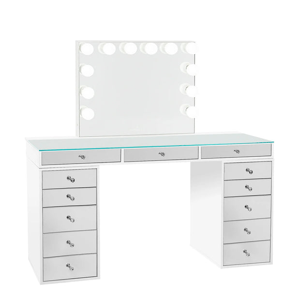 SlayStation Pro 2.0 Mirrored Tabletop + Vanity Mirror + 5 Drawer Units Bundle