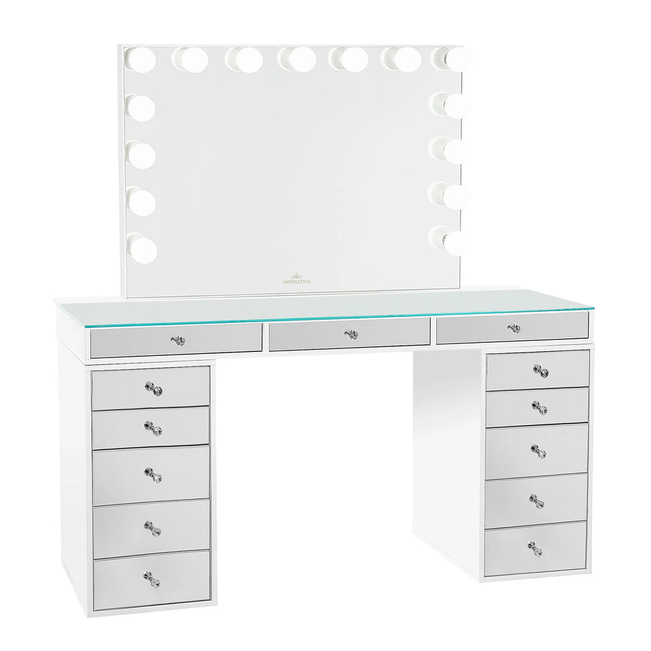 SlayStation Pro 2.0 Mirrored Tabletop + Vanity Mirror + 5 Drawer Units Bundle