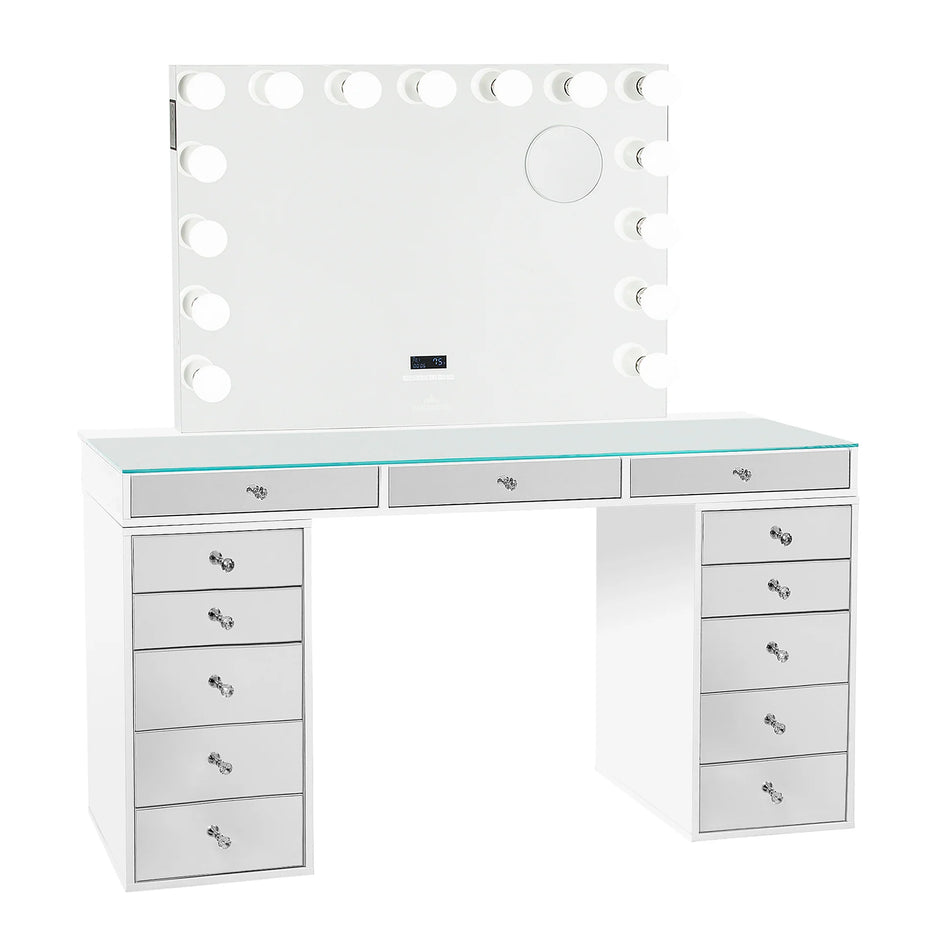 SlayStation Pro 2.0 Mirrored Tabletop + Vanity Mirror + 5 Drawer Units Bundle