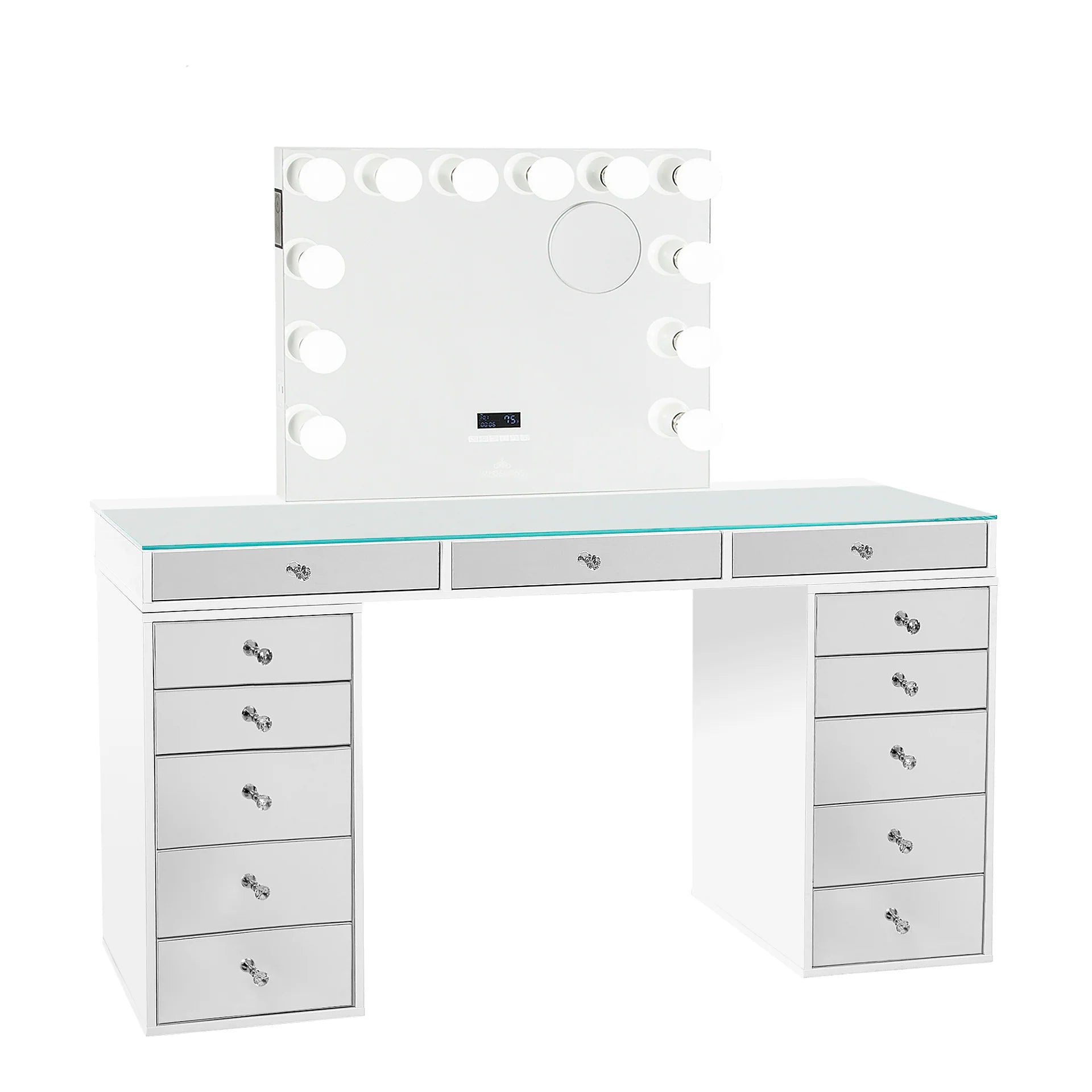SlayStation Pro 2.0 Mirrored Tabletop + Vanity Mirror + 5 Drawer Units Bundle