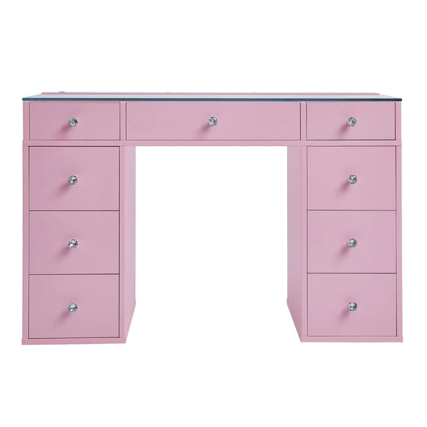 SlayStation Kids' Pink Vanity Table w/ LED Light