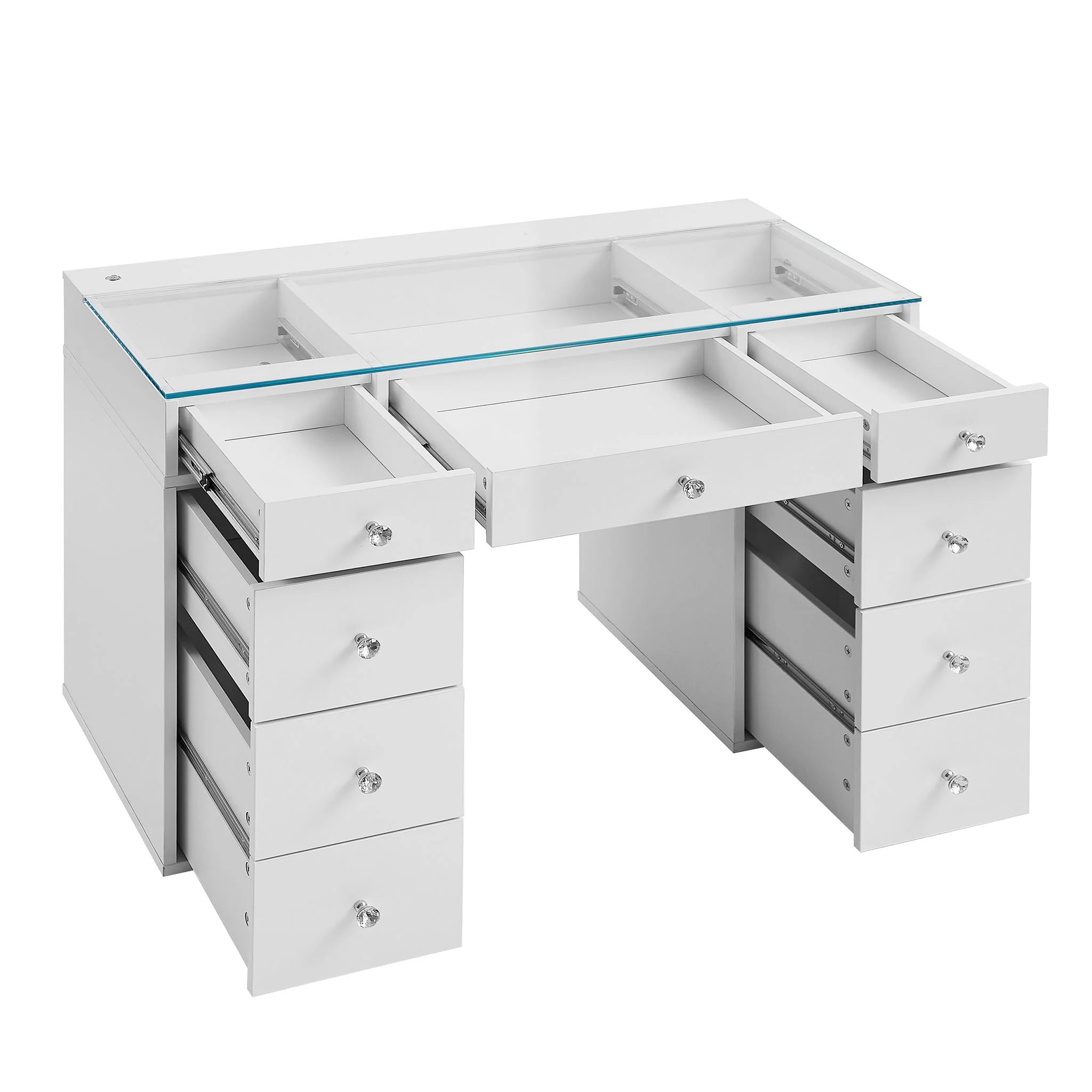 SlayStation Kids' White Vanity Table w/ LED Light