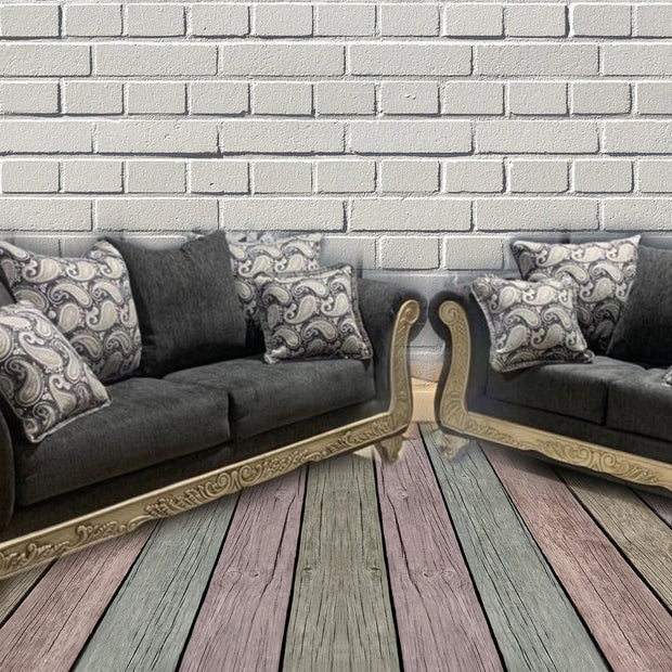 3177 Grey White Wash Sofa & Loveseat