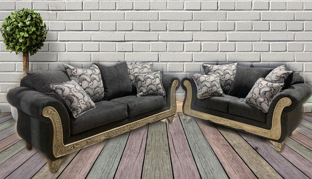 3177 Grey White Wash Sofa & Loveseat