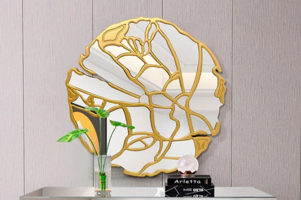 A900 Gold/Sliver Round Mirror