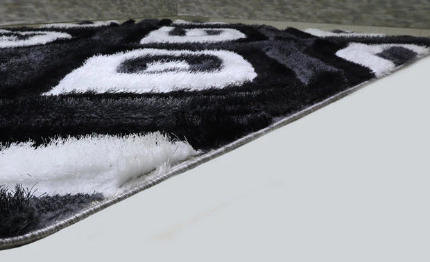 Alfombra Colibri Shaggy 3D gris-negro 151