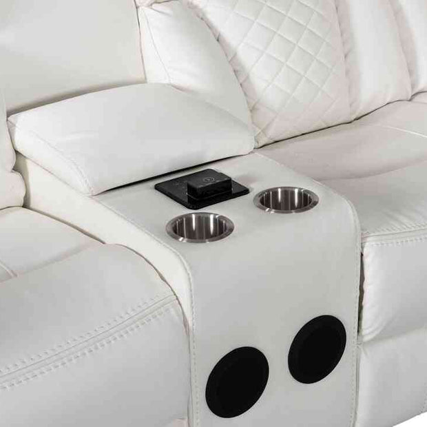 Alexa2023 White Reclining Sectional