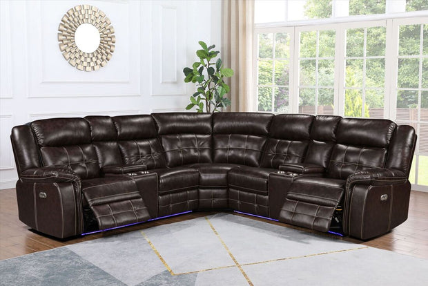 Amazon2025 Power Brown Reclining Sectional