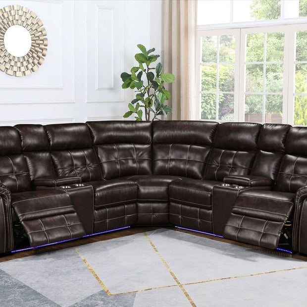 Amazon2025 Power Brown Reclining Sectional
