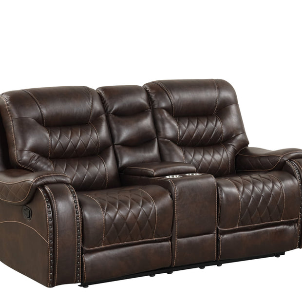 Ashley2002 Conjunto reclinable marrón extragrande