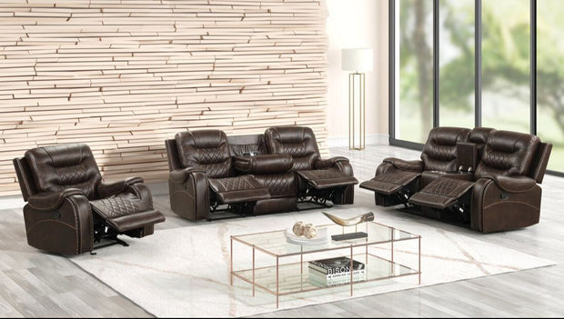 Ashley2002 Conjunto reclinable marrón extragrande