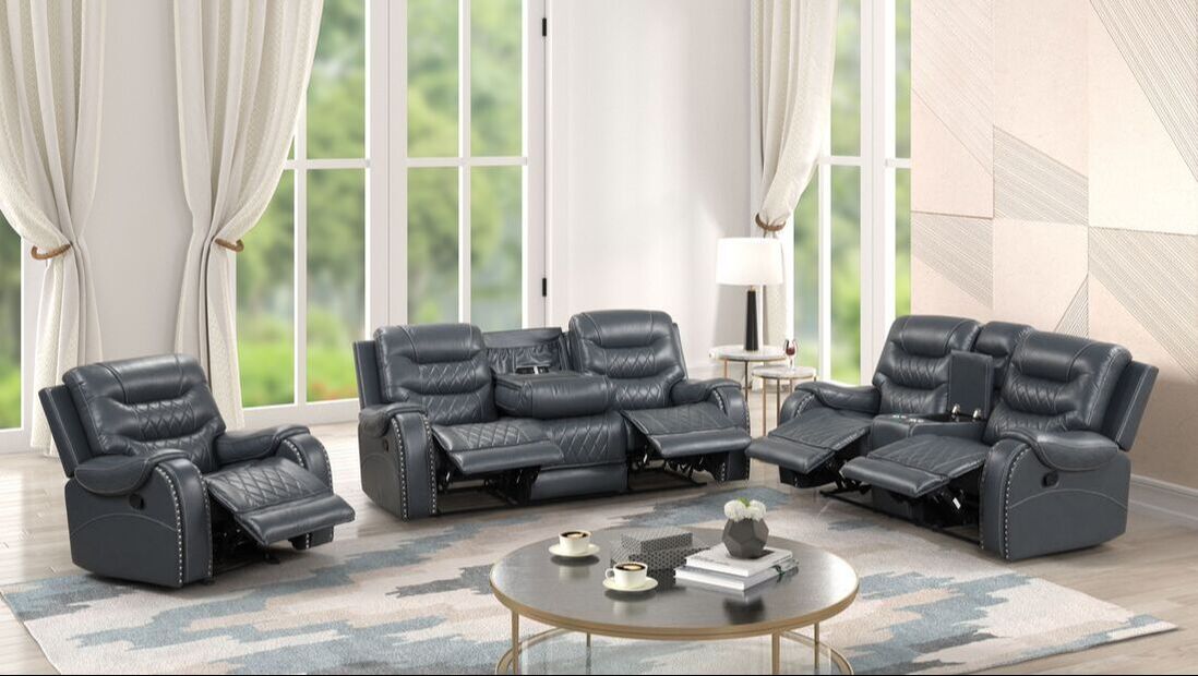 Ashley2004 Juego reclinable gris extragrande
